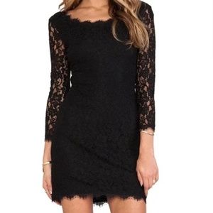 Diane von Furstenberg navy lace Zarita sheath dress